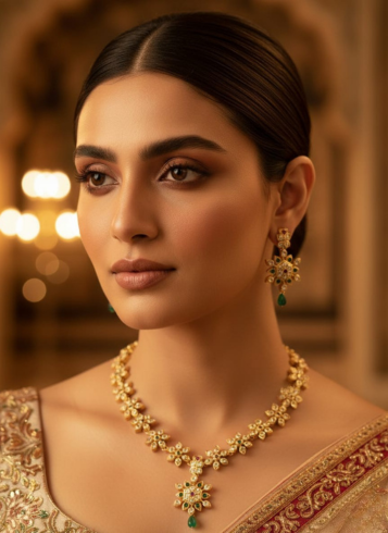 Panchaloham chandbali haram set